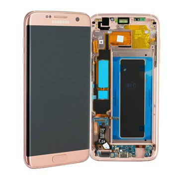 Coque Avant et Ecran LCD GH97-18533E pour Samsung Galaxy S7 Edge - Rose