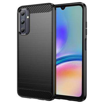 Coque Samsung Galaxy A05s en TPU Brossé - Fibre de Carbone - Noire