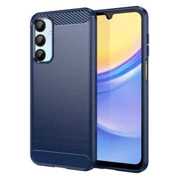 Coque Samsung Galaxy A16 en TPU Brossé - Fibre de Carbone - Bleue