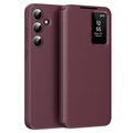 Étui à rabat Samsung Galaxy A16 Smart Clear View avec fente pour carte - Vin Rouge