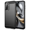 Coque Samsung Galaxy A17 en TPU Brossé - Fibre de Carbone - Noire