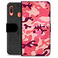 Étui Portefeuille Premium Samsung Galaxy A20e - Camouflage Rose