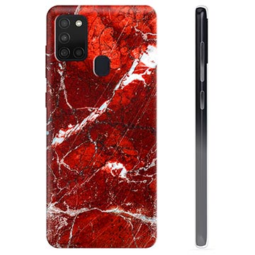 Coque Samsung Galaxy A21s en TPU - Marbre Rouge