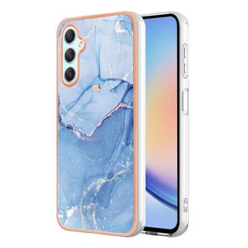 Coque Samsung Galaxy A25 en TPU Marble Pattern Galvanisé IMD - Bleue