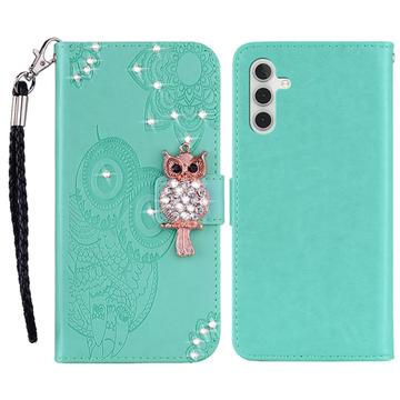 Etui Samsung Galaxy A25 Hibou Strass - Cyan