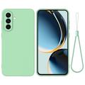 Coque Samsung Galaxy A26 en silicone liquide avec dragonne - Verte