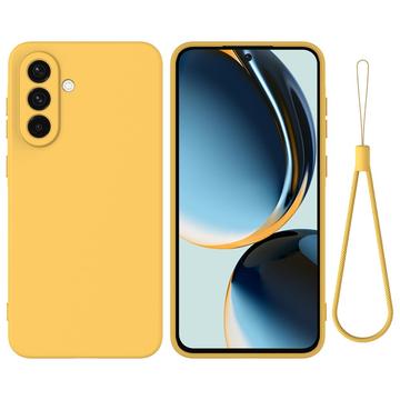 Coque Samsung Galaxy A26 en silicone liquide avec dragonne - Jaune