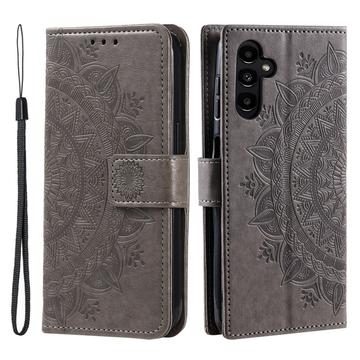 Étui Portefeuille Samsung Galaxy A26 Mandala Série - Gris