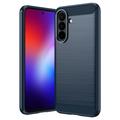 Coque Samsung Galaxy A27 en TPU Brossé - Fibre de Carbone - Bleue