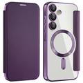 Étui à rabat Samsung Galaxy A35 avec fente pour carte - Compatible MagSafe - Violet