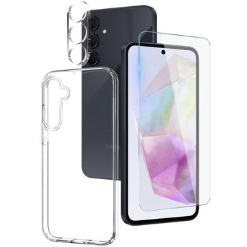 Kit de protection 3-en-1 Samsung Galaxy A35 Northjo - Transparente