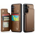 Étui Caseme C22 Samsung Galaxy A36 avec portefeuille de cartes protégé par RFID - Marron