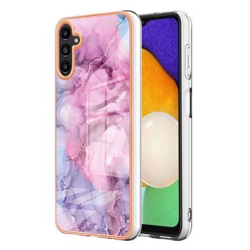 Coque Samsung Galaxy A36 en TPU Marble Pattern Galvanisé IMD - Bleue / Rose