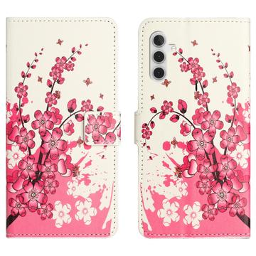 Étui Portefeuille Samsung Galaxy A36 - Série Style - Fleurs Rose