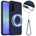 Coque Samsung Galaxy A37 en Silicone Liquide - Compatible MagSafe - Bleu Foncé