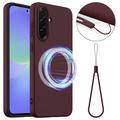 Coque Samsung Galaxy A37 en Silicone Liquide - Compatible MagSafe - Vin Rouge