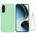 Coque Samsung Galaxy A37 en silicone liquide avec dragonne - Verte