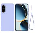 Coque Samsung Galaxy A37 en silicone liquide avec dragonne - Violete