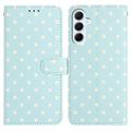 Étui portefeuille Samsung Galaxy A37 à motifs de pois - Bleu