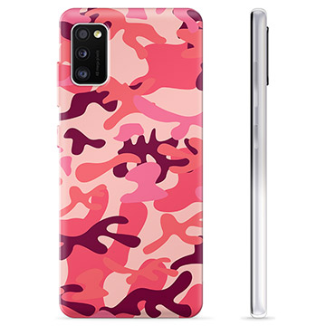 Coque Samsung Galaxy A41 en TPU - Camouflage Rose