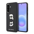Coque Samsung Galaxy A57 en Silicone Liquide Karl Lagerfeld Metal Karl and Choupette - Noire