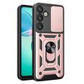 Coque Hybride Samsung Galaxy A57 à Anneau Rotatif avec Protection pour Appareil Photo - Rose Doré