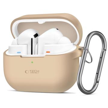 Étui crochet en silicone Samsung Galaxy Buds3/Buds3 Pro/Buds3 FE Tech-Protect - Café lait