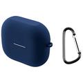 Étui Samsung Galaxy Buds3 FE en Silicone avec Mousqueton - Bleu Foncé