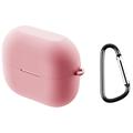 Étui Samsung Galaxy Buds3 FE en Silicone avec Mousqueton - Rose