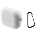 Étui Samsung Galaxy Buds3 FE en Silicone avec Mousqueton - Blanc