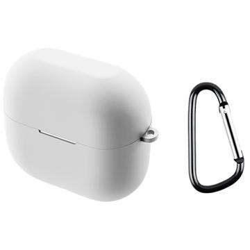 Étui Samsung Galaxy Buds3 FE en Silicone avec Mousqueton - Blanc