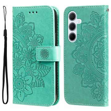 Étui Portefeuille Samsung Galaxy M35 Mandala Série - Vert