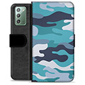 Étui Portefeuille Premium Samsung Galaxy Note20 - Camouflage Bleu