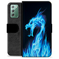 Étui Portefeuille Premium Samsung Galaxy Note20 - Dragon Feu Bleu