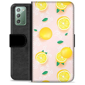 Étui Portefeuille Premium Samsung Galaxy Note20 - Motif Citron