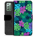 Étui Portefeuille Premium Samsung Galaxy Note20 - Fleurs Tropicales