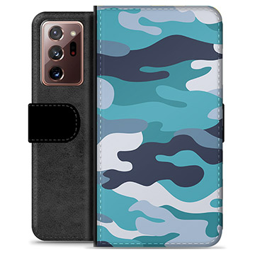 Étui Portefeuille Premium Samsung Galaxy Note20 Ultra - Camouflage Bleu