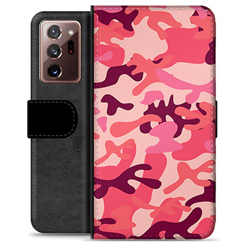 Étui Portefeuille Premium Samsung Galaxy Note20 Ultra - Camouflage Rose