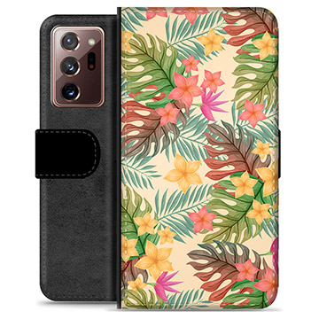 Étui Portefeuille Premium Samsung Galaxy Note20 Ultra - Fleurs Roses