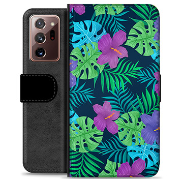 Étui Portefeuille Premium Samsung Galaxy Note20 Ultra - Fleurs Tropicales