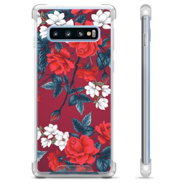 Coque Hybride Samsung Galaxy S10 - Fleurs Vintage