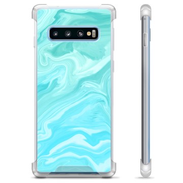 Coque Hybride Samsung Galaxy S10+ - Marbre Bleu