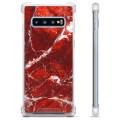 Coque Hybride Samsung Galaxy S10+ - Marbre Rouge