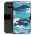 Étui Portefeuille Premium Samsung Galaxy S10 - Camouflage Bleu