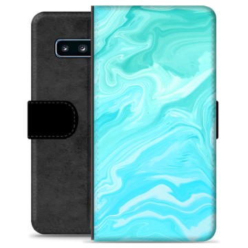 Étui Portefeuille Premium Samsung Galaxy S10 - Marbre Bleu