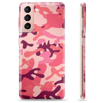 Coque Samsung Galaxy S21 5G en TPU - Camouflage Rose