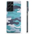 Coque Samsung Galaxy S21 Ultra 5G en TPU - Camouflage Bleu