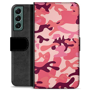 Étui Portefeuille Premium Samsung Galaxy S22+ 5G - Camouflage Rose