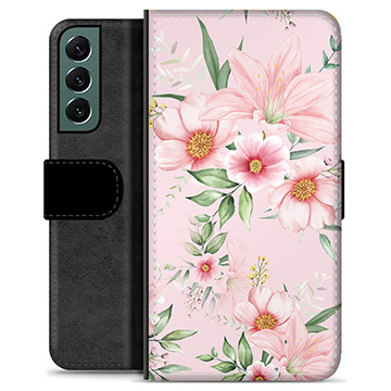 Étui Portefeuille Premium Samsung Galaxy S22+ 5G - Fleurs à L\'aquarelle