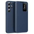 Étui à rabat Samsung Galaxy S22 Ultra 5G Smart Clear View avec fente pour carte - Saphir